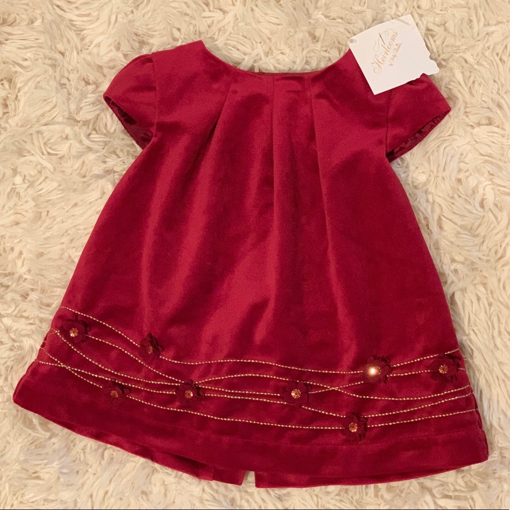 Heirlooms by Polly Flinders infant red dress 3-6M